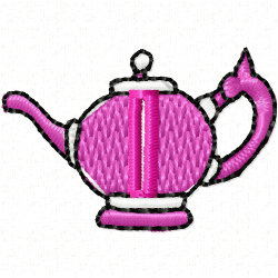 Teapots Embroidery Design 8